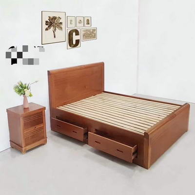 Giường đầu vuông hộc tủ gỗ Đinh Hương (1m6x2m)